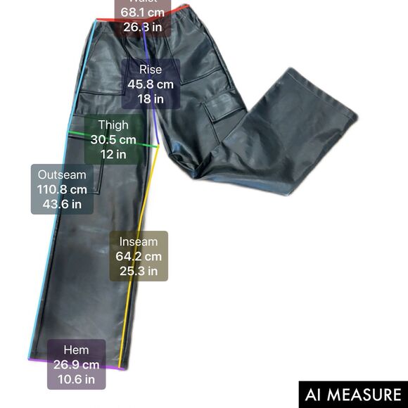 WAYF Mischa Vegan Leather Cargo Pants – Black – Size S – NWOT NEW - Picture 4 of 7